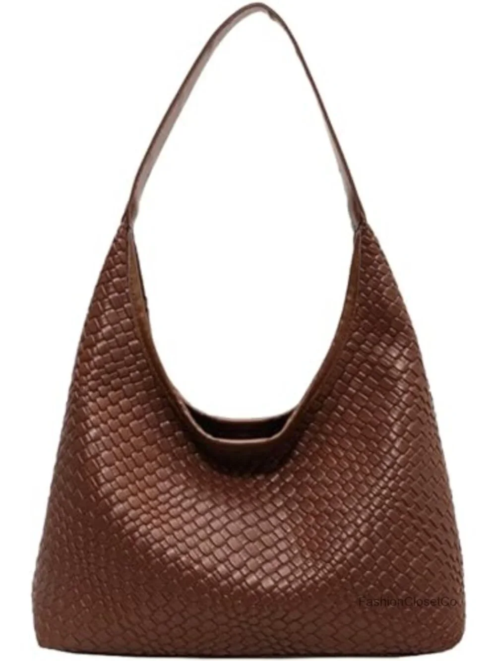 Large Capacity Woven Hobo Bag with Top Handle and Crossbody Strap